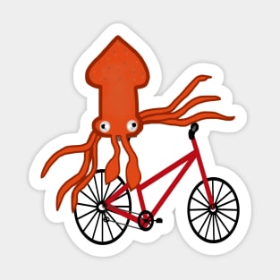 Squid On A Bicycle Sticker